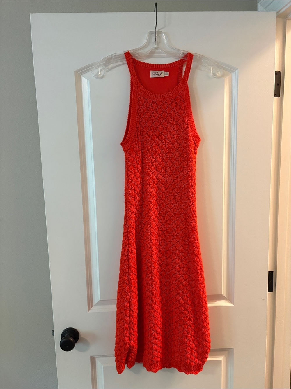 Eliza J Red Crochet Midi Tank Dress